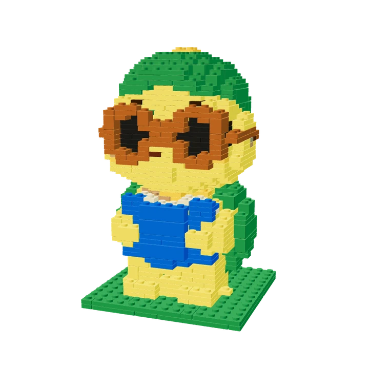 Yellow-green turtle actual brick model